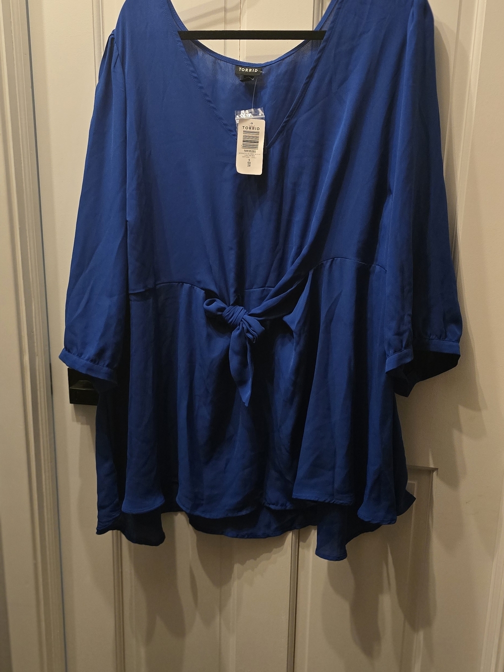 torrid 5x Cobalt Blue V-Neck Tie-Front Tunic